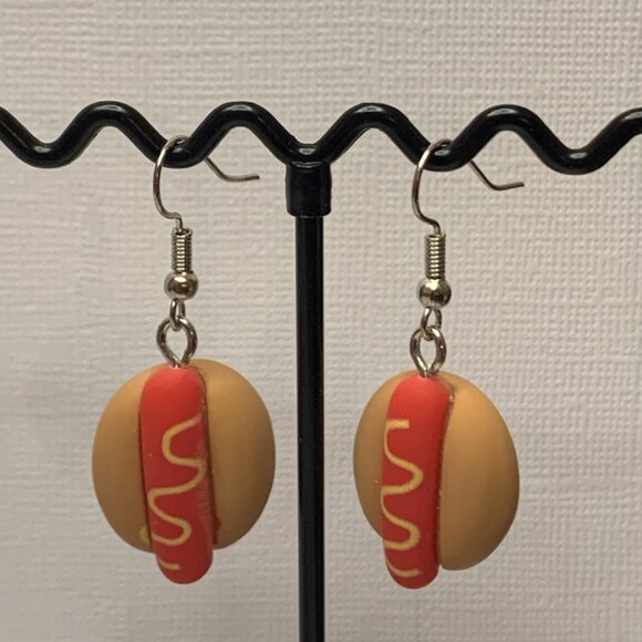 Hot Dog Earring, Funny Food Earring, Gift Idea, Cooking Earring, Chef Earring - Picture 6 of 6